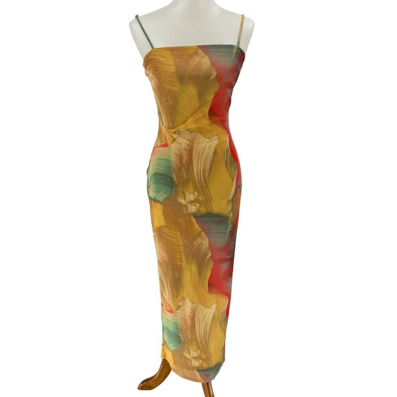 ACOA Abstract Print Maxi Dress XS Multicolor Sleeveless - Picture 1 of 9